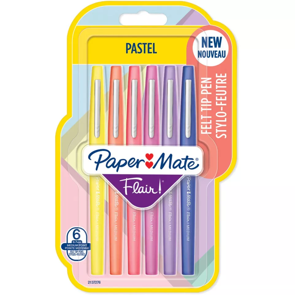 Flair Pastel fineliner, 6 stuks, assorti