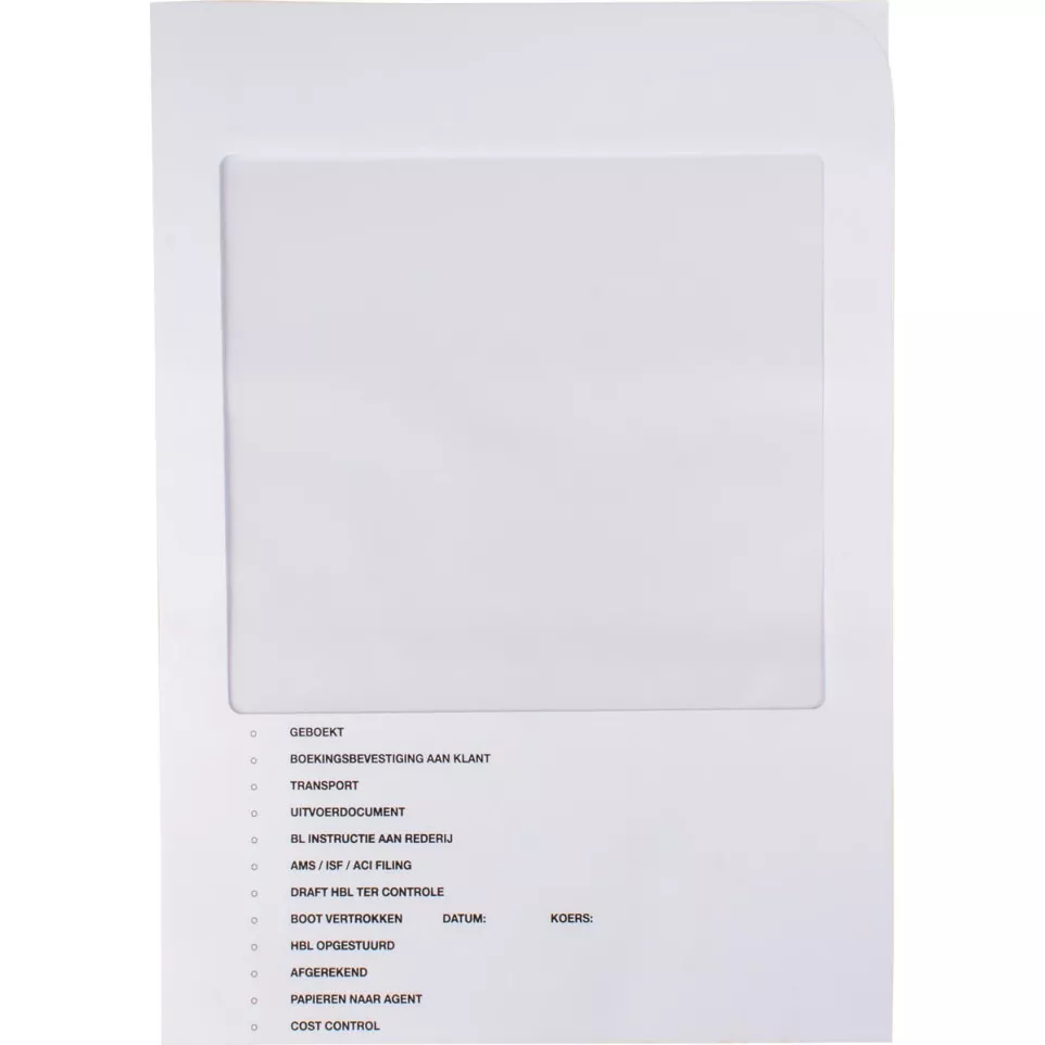 Customs Document Pouches White Pack...