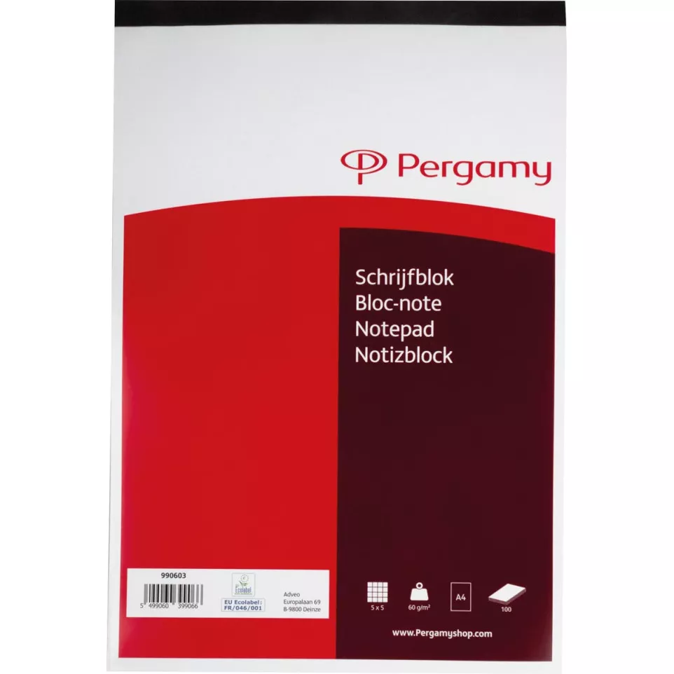 Pergamy letter writing pad 60 gsm A4...