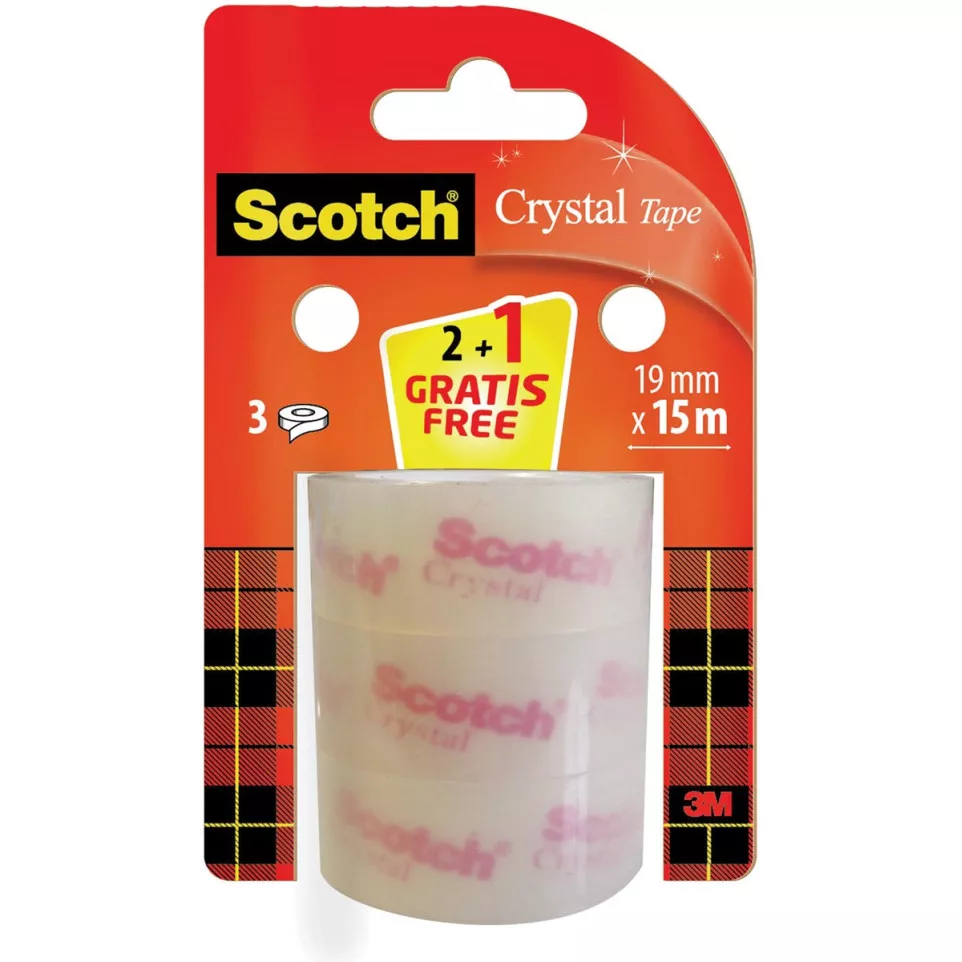 Scotch Crystal tape, 19 mm x 15 m,2...