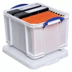Really Useful Box 35 Litre White with Blue Handles Storage Box