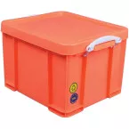 Really Useful Box 35 Litre Neon Orange with White Handles