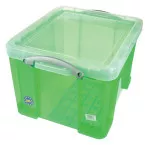 Really Useful Box 35 Litre Green Transparent Storage Box
