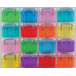 Really Useful Box transparante muurkubus met 16 gekleurde opbergdozen van 0,14 liter
