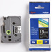 Brother TZe tape voor P-Touch 18 mm, wit op zwart