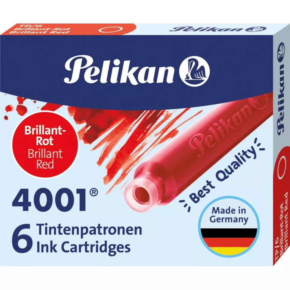 Pelikan 4001 Ink Cartridges TP6 Red