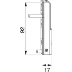 Fiche d'angle PVC avec goujons de 5 mm, 23 mm de longueur / pce