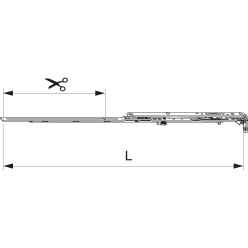 Rechtse 600 LFF 401-600mm voorgemonteerde schaar met kiestand / pce