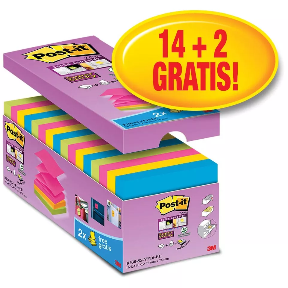 Post-it Super Sticky Z-notes, 90 vel,...