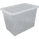 Whitefurze Spacemaster boîte de rangement 64 litre, paquet de 3 pièces, transparent