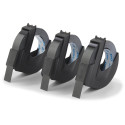 Dymo D3 tape 9 mm, wit op zwart, blister van 3 stuks