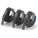 Dymo D3 tape 9 mm, wit op zwart, blister van 3 stuks