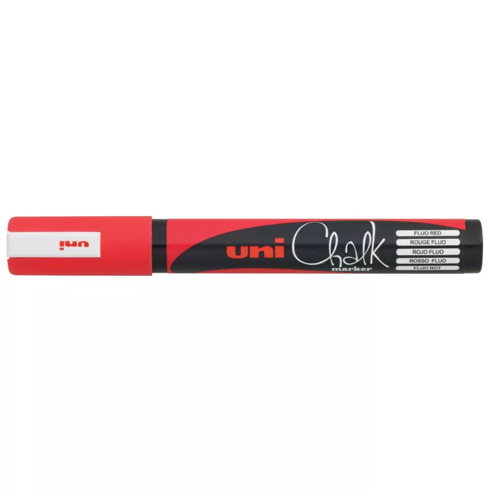 Uni-ball Krijtmarker rood, ronde punt...