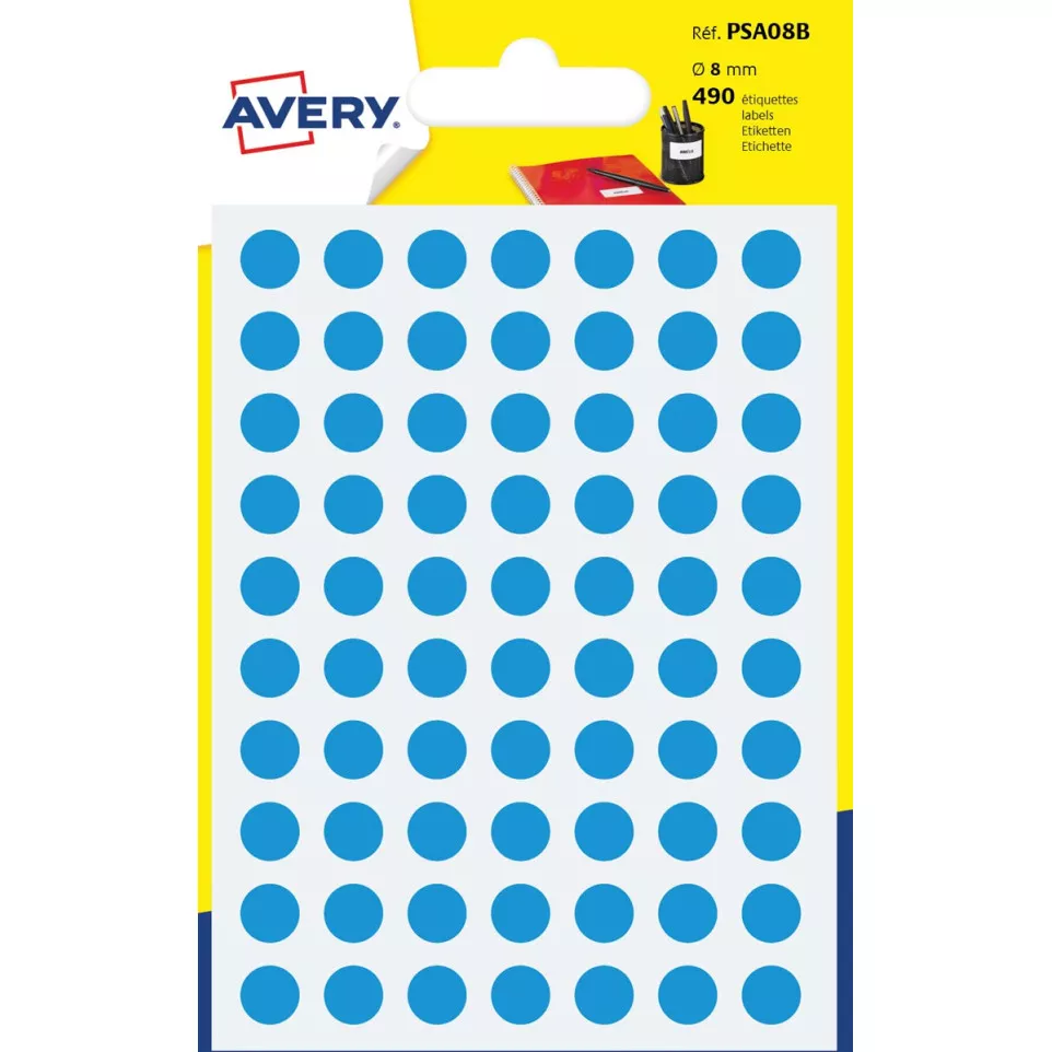 Avery PSA08B light blue round marking...