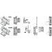 Drievleugelig scharnier GRIP 9826 voor aluminium raam 58-GR wit 9016 / pce