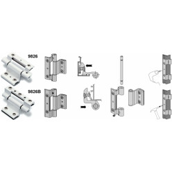 Drievleugelig scharnier GRIP 9826 voor aluminium raam 05-GR zilver / pce
