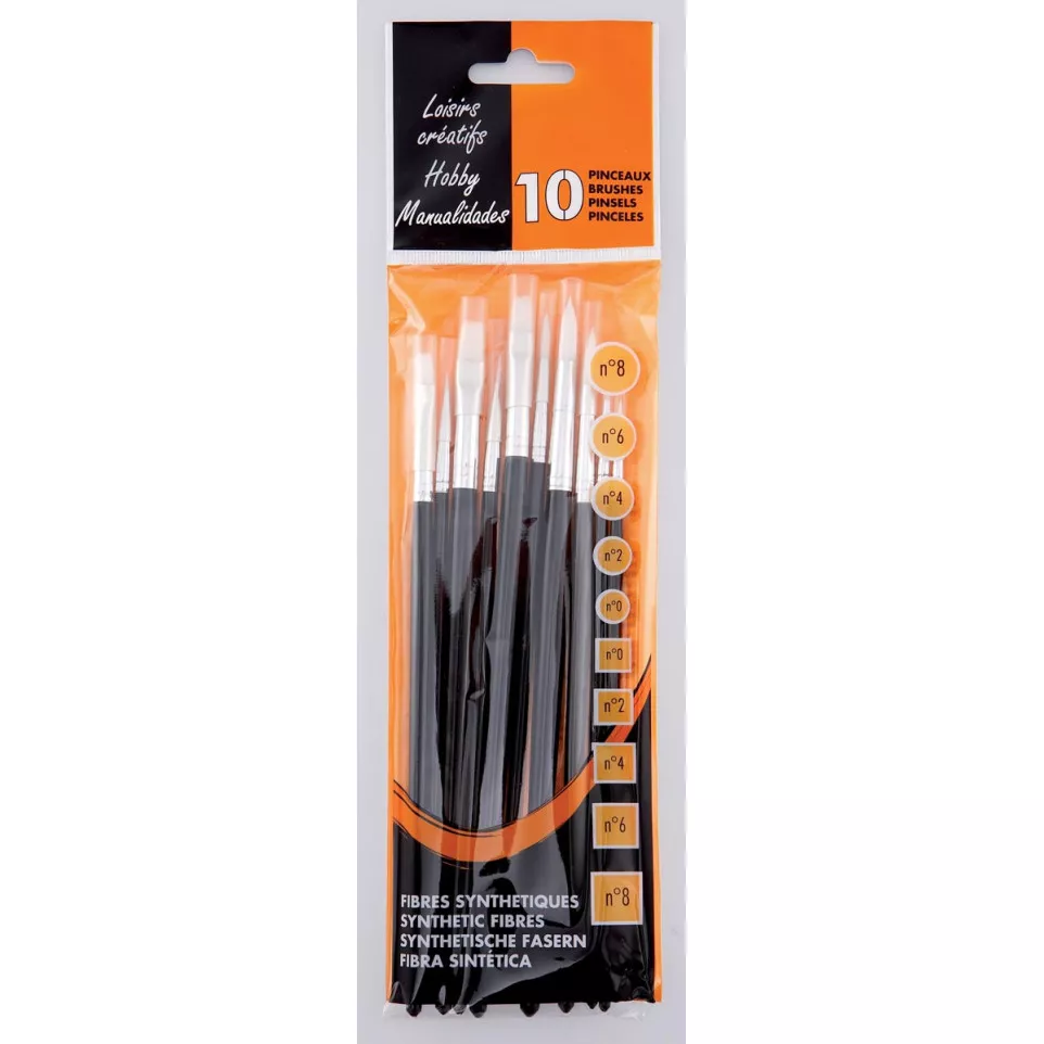Hobby Paintbrush Set, 10 Pieces