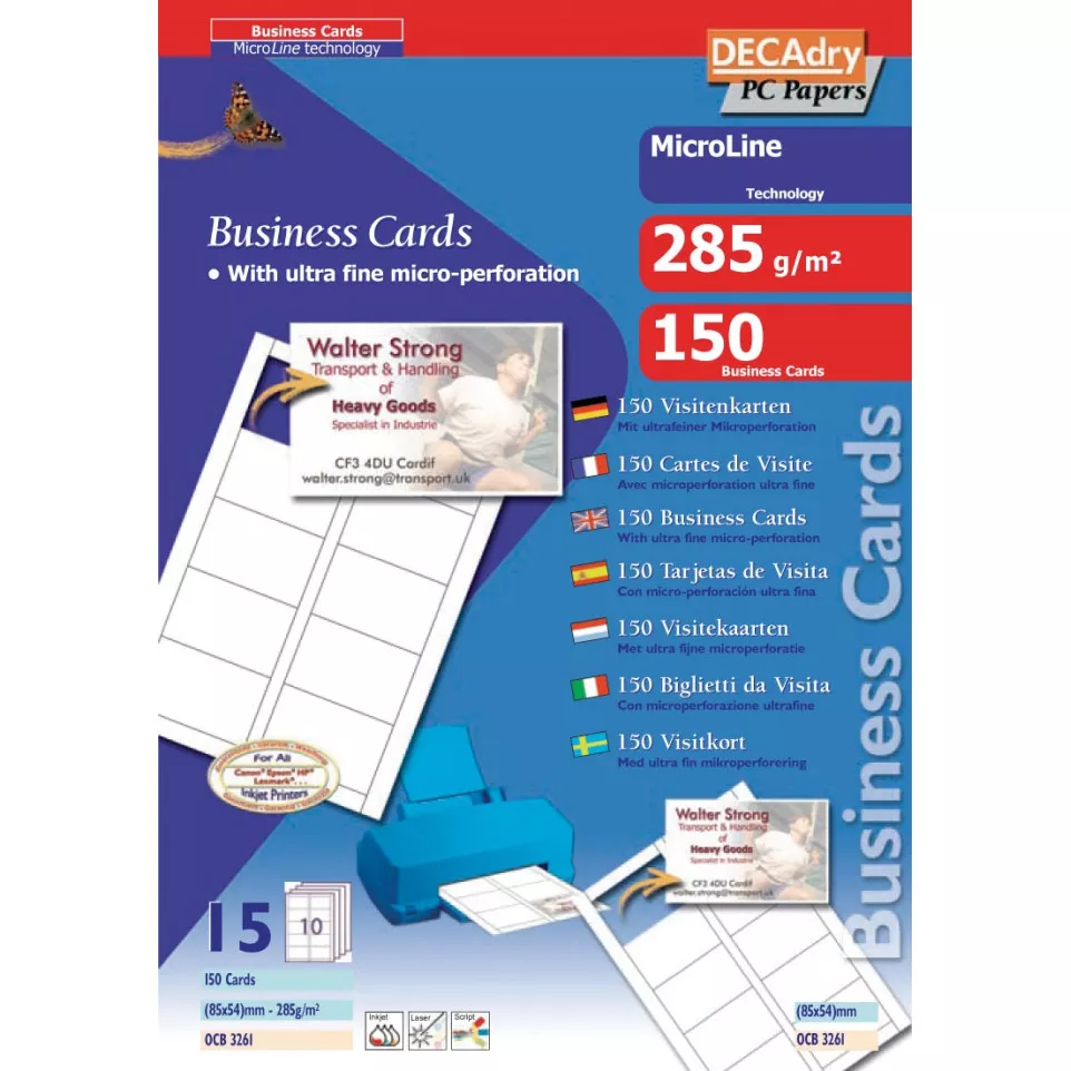 Decadry MicroLine Business Cards 85 x...
