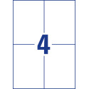 Avery Witte gerecycleerde universele etiketten Ft 105 x 148 mm (b x h), 400 stuks, 4 per blad