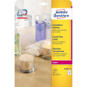 Avery étiquettes transparentes Crystal Clear ft 63,5 x 38,1 mm, 525 étiquettes, 21 par feuille