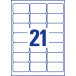 Avery étiquettes transparentes Crystal Clear ft 63,5 x 38,1 mm, 525 étiquettes, 21 par feuille