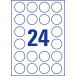 Avery Crystal Clear Transparent Labels 40 mm Diameter, 600 Labels, 24 per Sheet