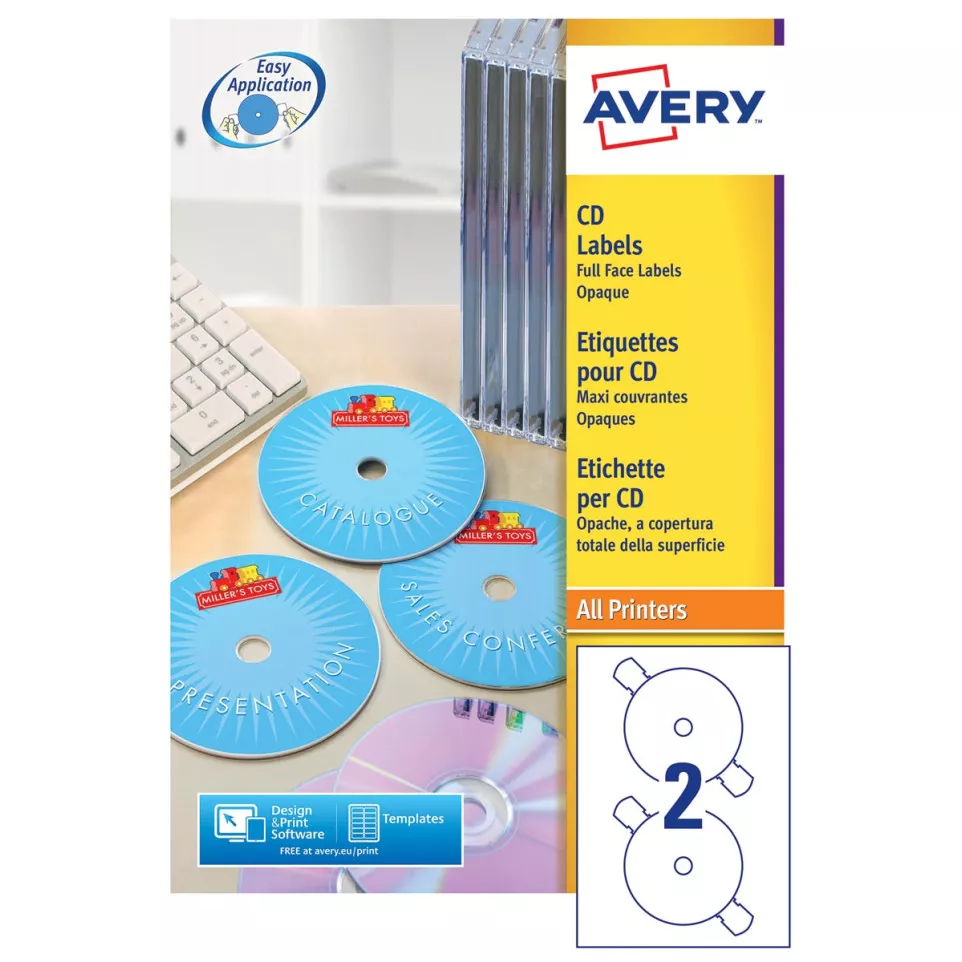 Avery L7676-25 étiquettes pour CD,...