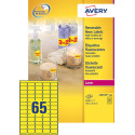 Avery étiquettes néon amovibles ft 38,1 x 21,2 mm (l x h), boîte de 100 feuilles, 6500 pièces, jaune néon