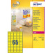 Avery étiquettes néon amovibles ft 38,1 x 21,2 mm (l x h), boîte de 100 feuilles, 6500 pièces, jaune néon
