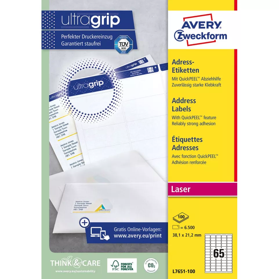 Avery L7651, Etiquettes d'expédition,...