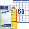 Avery L7651, Verzendetiketten, Laser, Ultragrip, wit, 100 vellen, 65 per vel, 38,1 x 21,2 mm