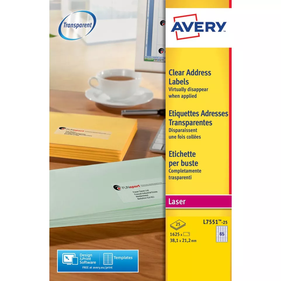 Avery L7551-25 étiquettes adresse ft...