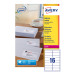 Avery L7162, Etiquettes adresses, Laser, Ultragrip, blanches, 100 pages, 16 per page, 99,1 x 33,9 mm