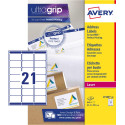 Avery L7160 QuickPeel Laser Address Labels White 63.5 x 38.1 mm 21 per Sheet Pack of 40