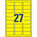 Avery Dennison Neon Removable Labels 63.5 x 29.6 mm box of 675 yellow neon sheets