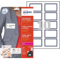 Avery L4787-20 zelfklevende badge ft 80 x 50 mm, doos van 200 stuks, wit-blauw
