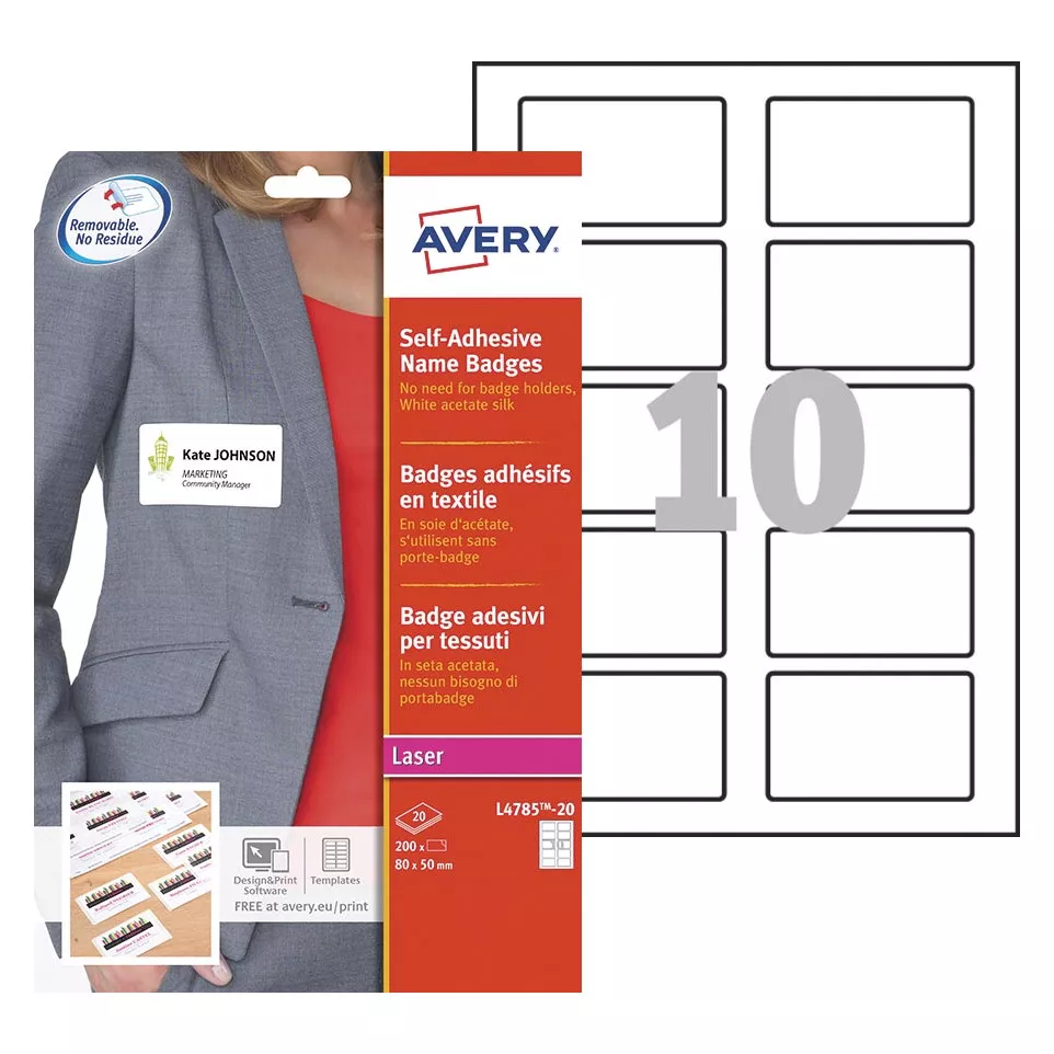Avery L4785-20 zelfklevende badge ft...