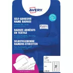 Avery Dennison Self-Adhesive Name Badges, 63.5 x 29.6 mm, Box of 540, White