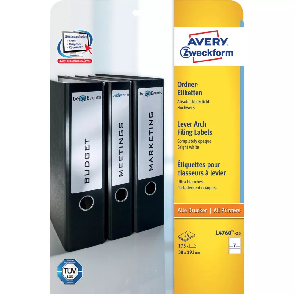 Avery Lever Arch File Spine Labels...