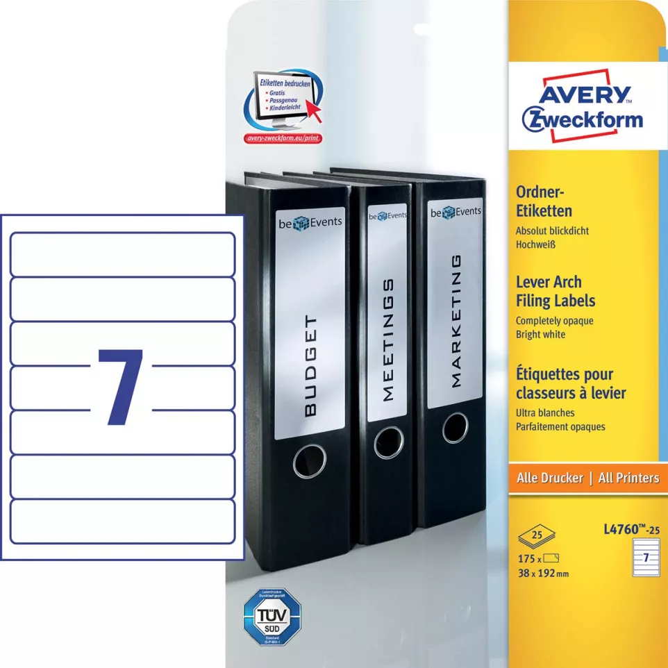 Avery Lever Arch File Spine Labels...