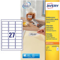 Avery L4737REV-25 étiquettes enlevables ft 63,5 x 29,6 mm (b x h), 675 étiquettes, blanc