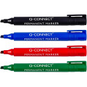 Q-CONNECT permanente marker, 2-5 mm, schuine punt, geassorteerde kleuren, etui van 4 stuks