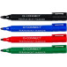 Q-Connect Permanent Marker Bullet Tip 2-3mm Assorted Colours Pack of 4