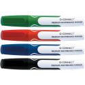 Q-Connect Premium Whiteboard Marker Bullet Tip Assorted Colours Pack of 4