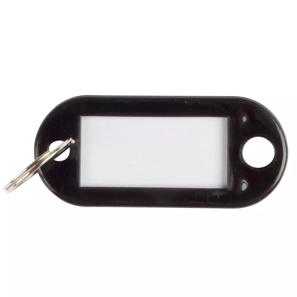 Q-CONNECT keyrings, pack of 10, black
