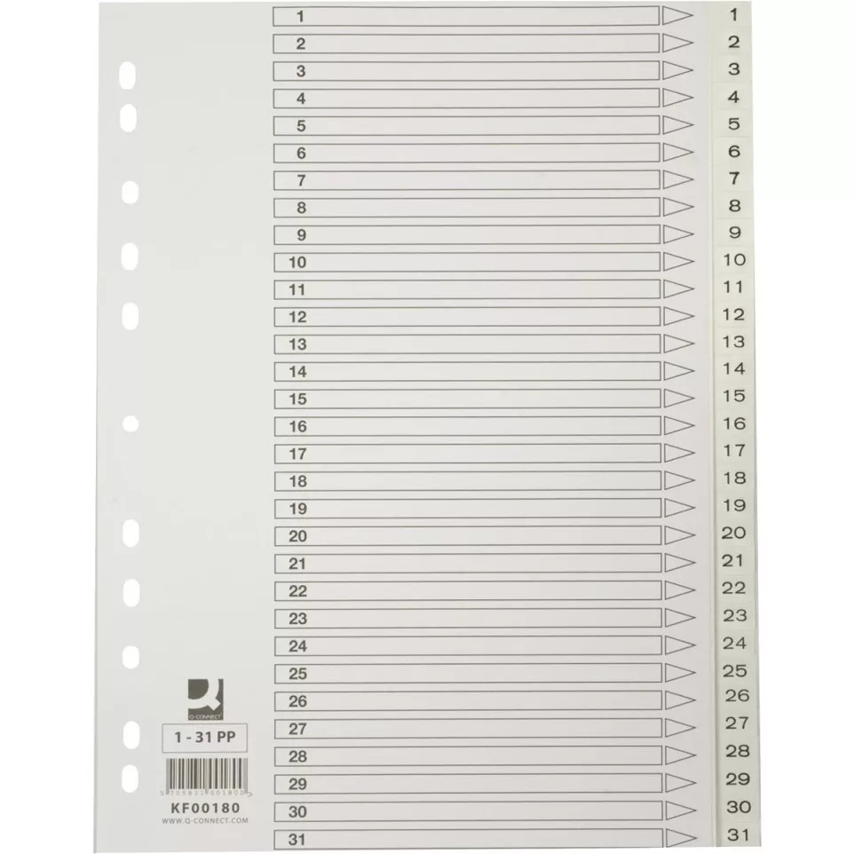 Q-CONNECT tabbladen, A4, PP,...