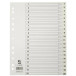 Q-CONNECT tabbladen, A4, PP, 11-gaatsperforatie, met indexblad, set van 1-20, wit