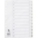 Q-CONNECT intercalaires, A4, PP, 11 trous, avec page de garde, jeu de 1-12, blanc