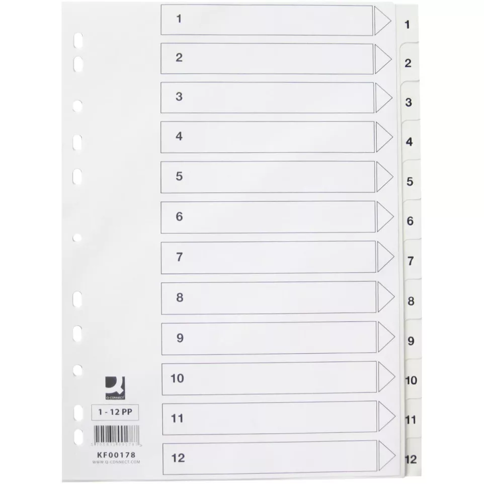Q-CONNECT tabbladen, A4, PP,...