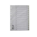 Q-CONNECT tabbladen, A4, PP, 11-gaatsperforatie, met indexblad, set van 1-12, wit